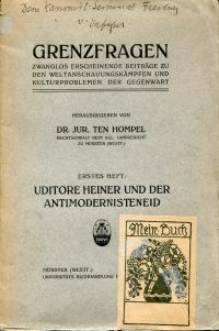 Hompel, Uditore Heiner und der Antimodernisteneid. (Umschlag)