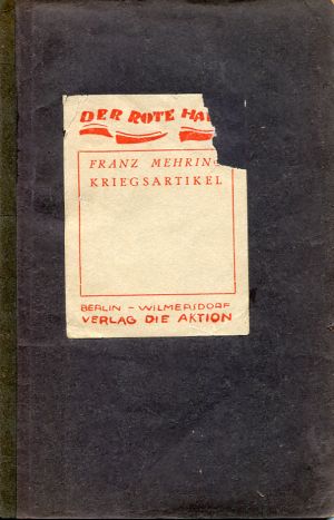 Mehring, Kriegsartikel. (Einband)