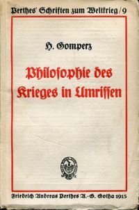 Gomperz, Philosophie des Krieges in Umrissen. (Umschlag)