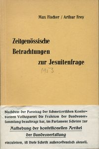 Fischer, Zeitgenössische Betrachtungen zur Jesuitenfrage. (Umschlag)