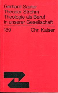 Sauter, Theologie als Beruf in unserer Gesellschaft. (Umschlag)