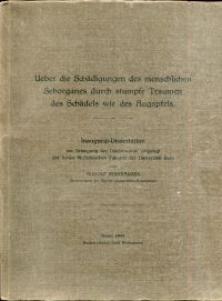 Birkhäuser, Ueber die Schädigungen des menschlichen Sehorganes (Umschlag)