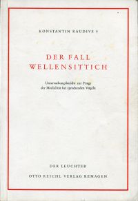 Raudive, Der Fall Wellensittich. (Umschlag)