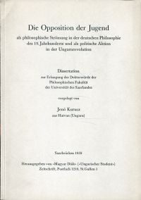 Kurucz, Die Opposition der Jugend (Umschlag)