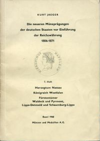 Jaeger, Die neueren Münzprägungen der deutschen Staaten ..., Heft 7 (Umschlag)