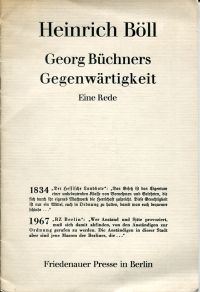 Böll, Georg Büchners Gegenwärtigkeit. (Umschlag)