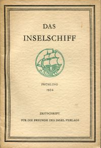 Das Inselschiff. Eine Zeitschrift für die Freunde des Insel-Verlages. (Umschlag)