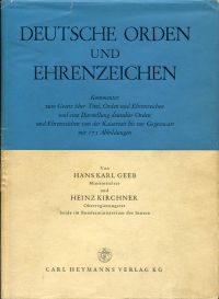 Geeb, Deutsche Orden und Ehrenzeichen. (Umschlag)