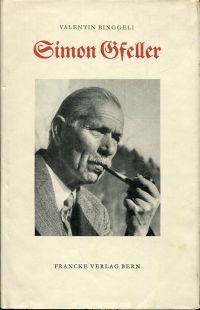 Binggeli, Simon Gfeller, der Emmentaler Mundartdichter. (Umschlag)