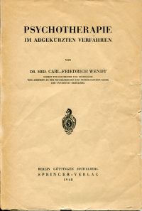 Wendt, Psychotherapie (Umschlag)