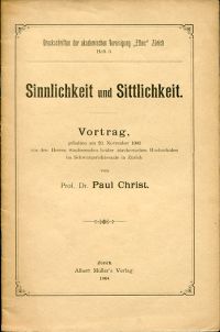 Christ, Sinnlichkeit unf Sittlichkeit. (Umschlag)