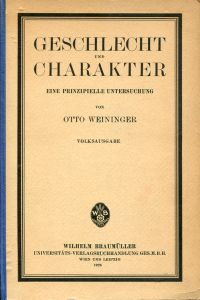 Weininger, Geschlecht und Charakter. (Umschlag)