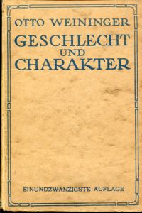 Weininger, Geschlecht und Charakter. (Umschlag)