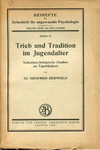 Bernfeld, Trieb und Tradition im Jugendalter. (Umschlag)
