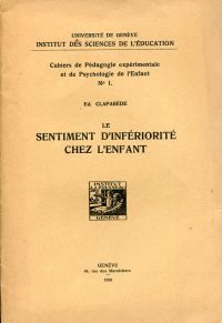 Claparède, Le Sentiment d'Infériorité chez l'enfant (Umschlag)