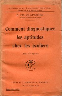 Claparède, Comment diagnostiquer les attitudes chez les écoliers. (Umschlag)