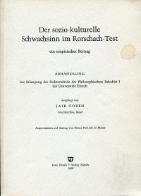 Goren, Der sozio-kulturelle Schwachsinn im Rorschach-Test. (Umschlag)