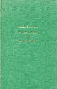 Spranger, Psychologie des Jugendalters. (Umschlag)