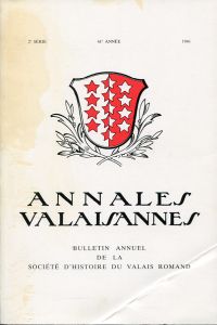 Annales Valaisannes, Bulletin annuel de la Société d'histoire du Valais Romand, (Umschlag)