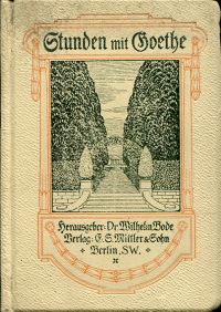 Stunden mit Goethe. (Umschlag)