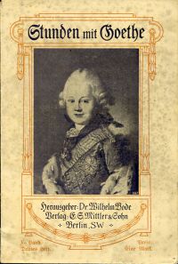 Bode, Stunden mit Goethe, 5. Band, 3. Heft. (Umschlag)