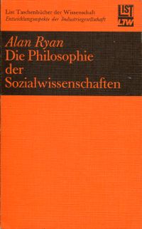 Ryan, Die Philosophie der Sozialwissenschaften. (Umschlag)