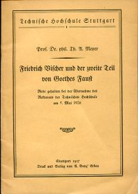 Meyer, Friedrich Vischer und der zweite Teil von Goethes Faust. (Umschlag)