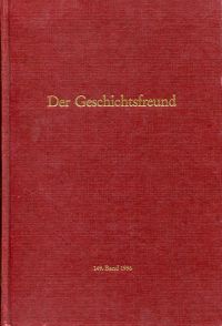 Der Geschichtsfreund, 149. Band 1996. (Umschlag)
