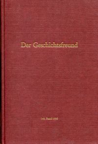 Der Geschichtsfreund, 148. Band 1995. (Umschlag)