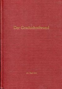 Der Geschichtsfreund, 154. Band 2001. (Umschlag)