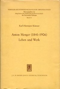 Kästner, Anton Menger. (Umschlag)