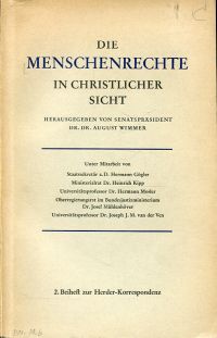 Wimmer, Die Menschenrechte in christlicher Sicht. (Umschlag)