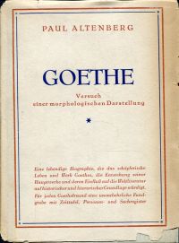 Altenberg, Goethe. (Umschlag)