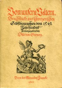 Greyerz, Von unsern Vätern. (Umschlag)