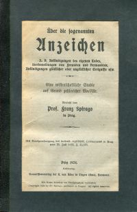Spirago, Ueber die sogenannten Anzeichen. (Umschlag)