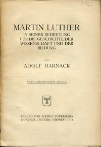 Harnack, Martin Luther in seiner Bedeutung für die Geschichte der Wissenschaft u (Umschlag)