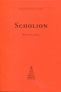 Scholion. Bulletin 3/2004. (Umschlag)