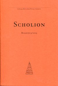 Scholion. Bulletin 9/2015. (Umschlag)