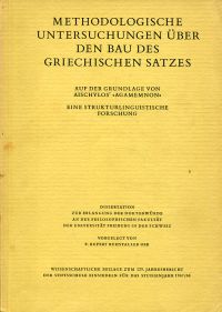 Ruhstaller, Methodologische Untersuchungen über den Bau des griechischen Satzes. (Umschlag)