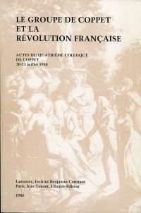 Le groupe de Coppet et la Révolution française. (Umschlag)