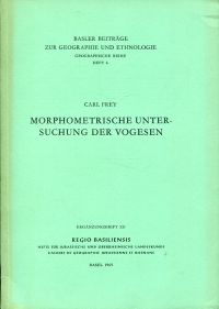 Frey, Morphometrische Untersuchung der Vogesen. (Umschlag)