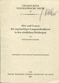 Glässer, Alter und Genese der regelmässigen Langstreifenfluren in den nördlichen (Umschlag)