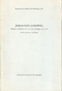 Lavater, Johannes Goeppel. (Umschlag)