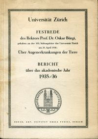 Bürgi, Über Augenerkrankungen der Tiere. (Umschlag)