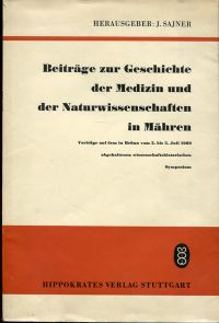 Sajner, Beiträge zur Geschichte der Medizin und der Naturwissenschaftenin Mähren (Umschlag)