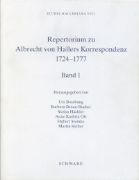 Boschung, Repertorium zu Albrecht von Hallers Korrespondenz 1724 - 1777. (Umschlag)