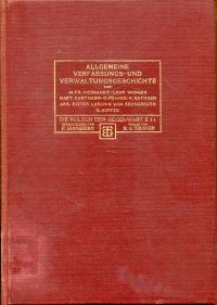Vierkandt, Allgemeine Verfassungs- und Verwaltungsgeschichte, 1. Hälfte. (Umschlag)