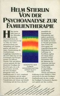 Stierlin, Von der Psychoanalyse zur Familientherapie. (Umschlag)