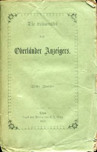 Schädelin, Die Leitartikel des Oberländer Anzeigers. (Umschlag)