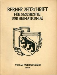 Berner Zeitschrift für Geschichte und Heimatkunde; 1958/2. (Umschlag)